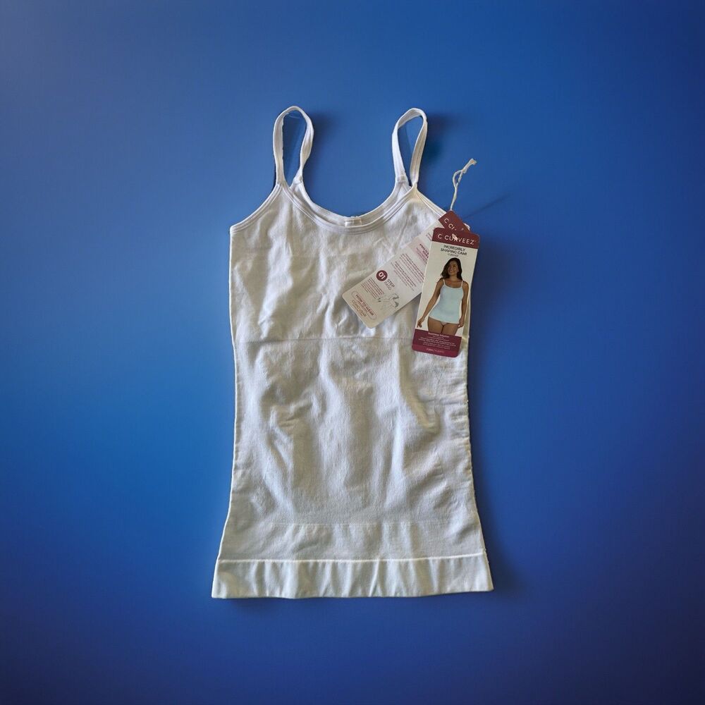 Curveez Incredibly Shaping Cami Women’s Large White NWTS New With Tags Stretch